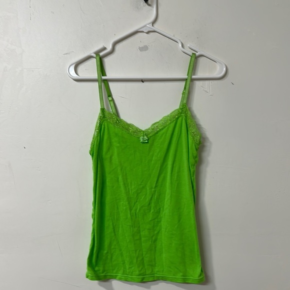 No Boundaries Green Camisole Top with Lace Trim vintage Y2K layering top - Picture 1 of 2